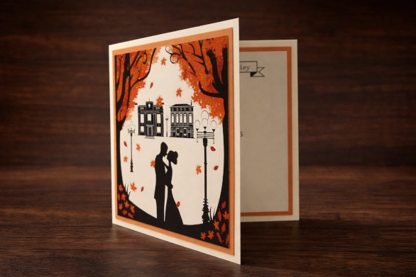 Burnt Orange and Ivory personalised wedding invitations