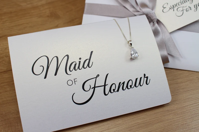Maid of Honour wedding jewellery gift necklace