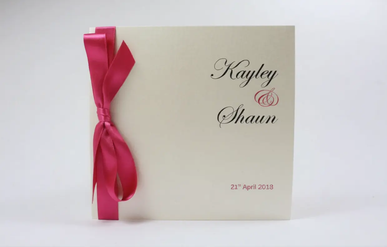 Classic Bow Wedding Invitation in Cream And Pink - Customer Feedback Image