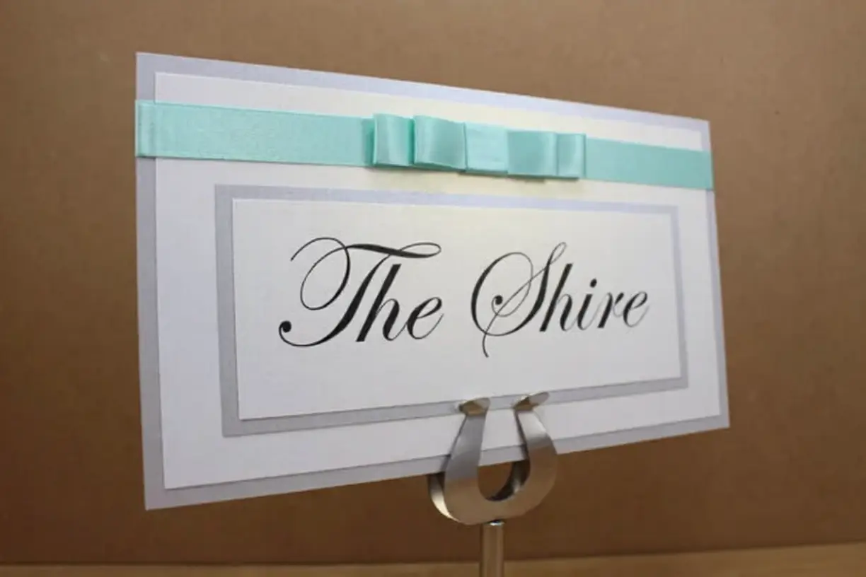 Wedding Table Name Card with a Mint Ribbon - Customer Feedback Image