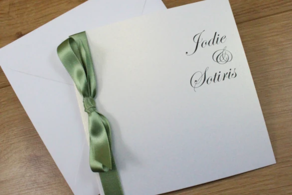 Free wedding invitation sample of our Classic Bow wedding range