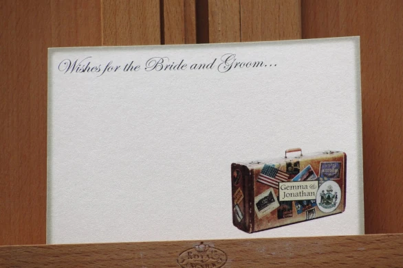 Personalised wedding wishes for the bride and groom cards