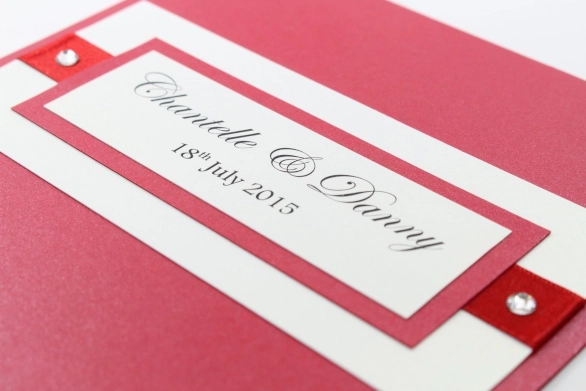 Bright red wedding invitaions