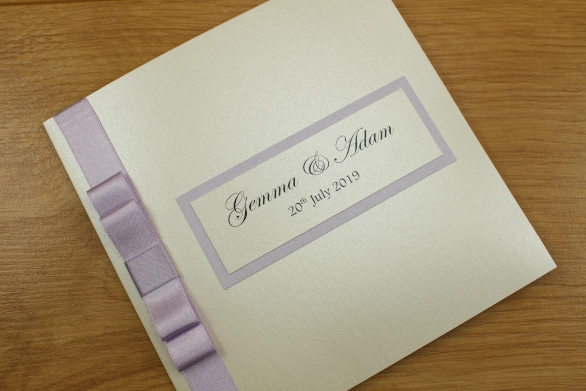 Pocketfold Wedding Invitation Cream Burgundy Red Tied Ribbon Silver Butterfly Embossed Swarovski Crystals
